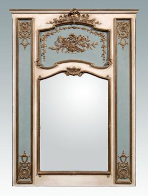 Appraisal: Louis XVI style gilt mirror pale blue and ivory painted