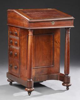 Appraisal: English Victorian Carved Rosewood Davenport Desk th c the slant