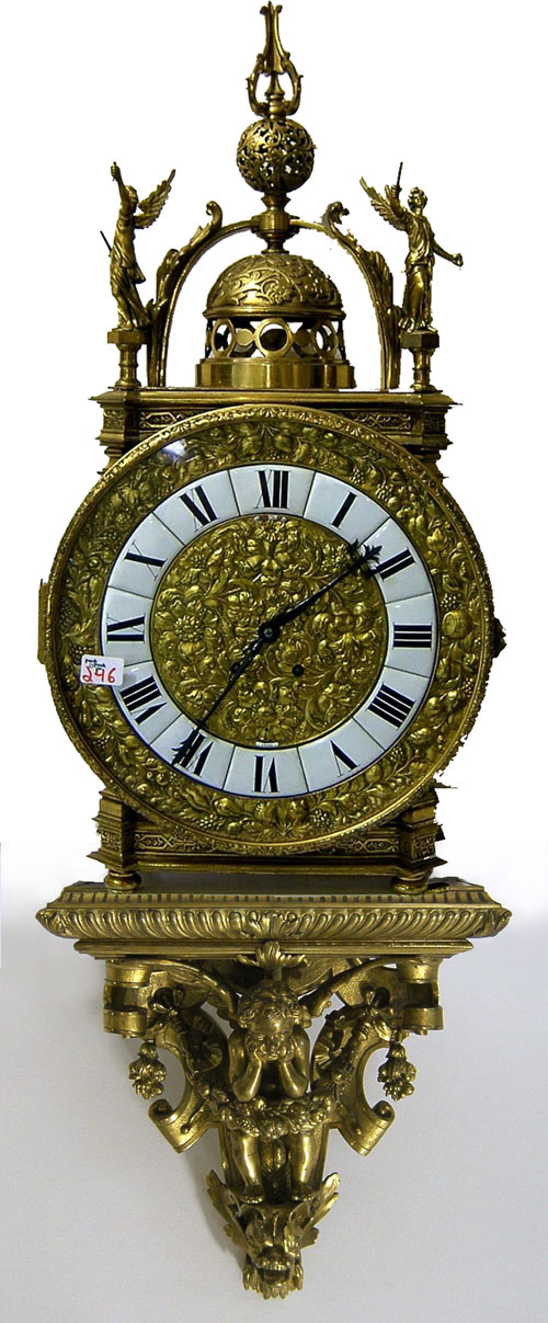 Appraisal: Important French bronze dore shelf clock and bracket the works