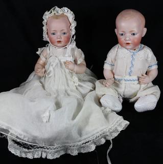 Appraisal: German J D Kestner bisque dome and socket head dolls