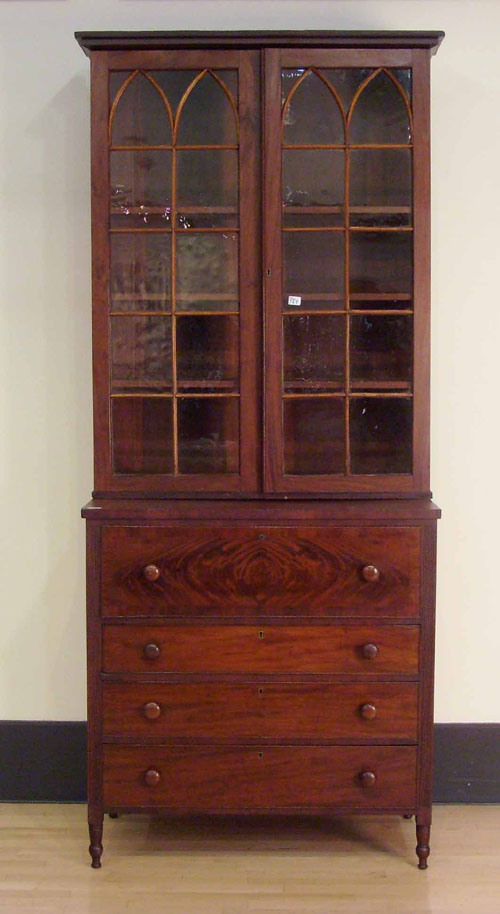 Appraisal: Sheraton mahogany bookcase th c h w