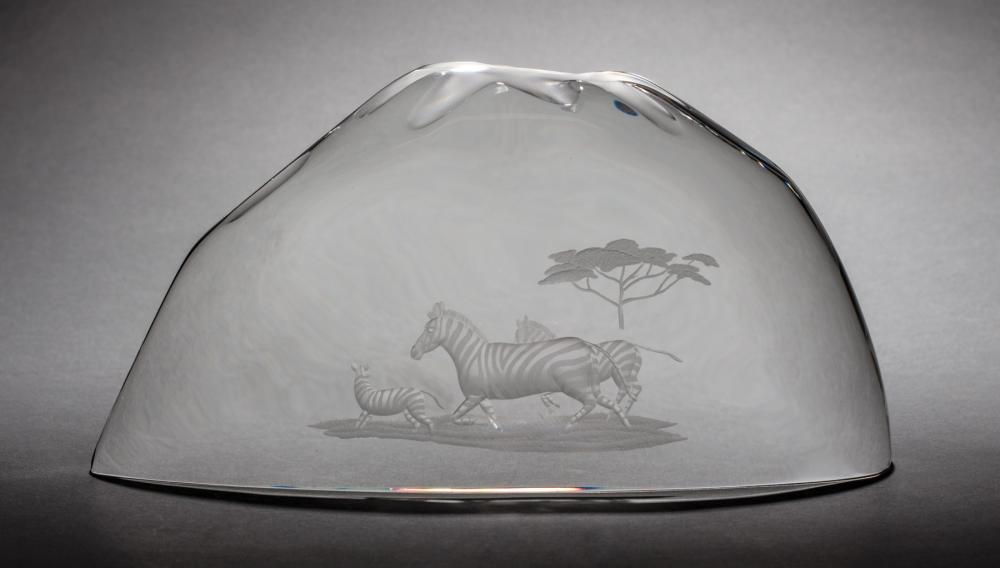 Appraisal: Steuben Glass African Zebras designed by James Houston in from