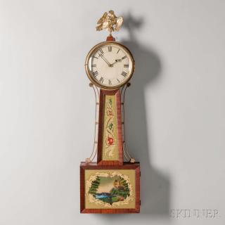 Appraisal: Mahogany Patent Timepiece or Banjo Clock Mahogany Patent Timepiece or