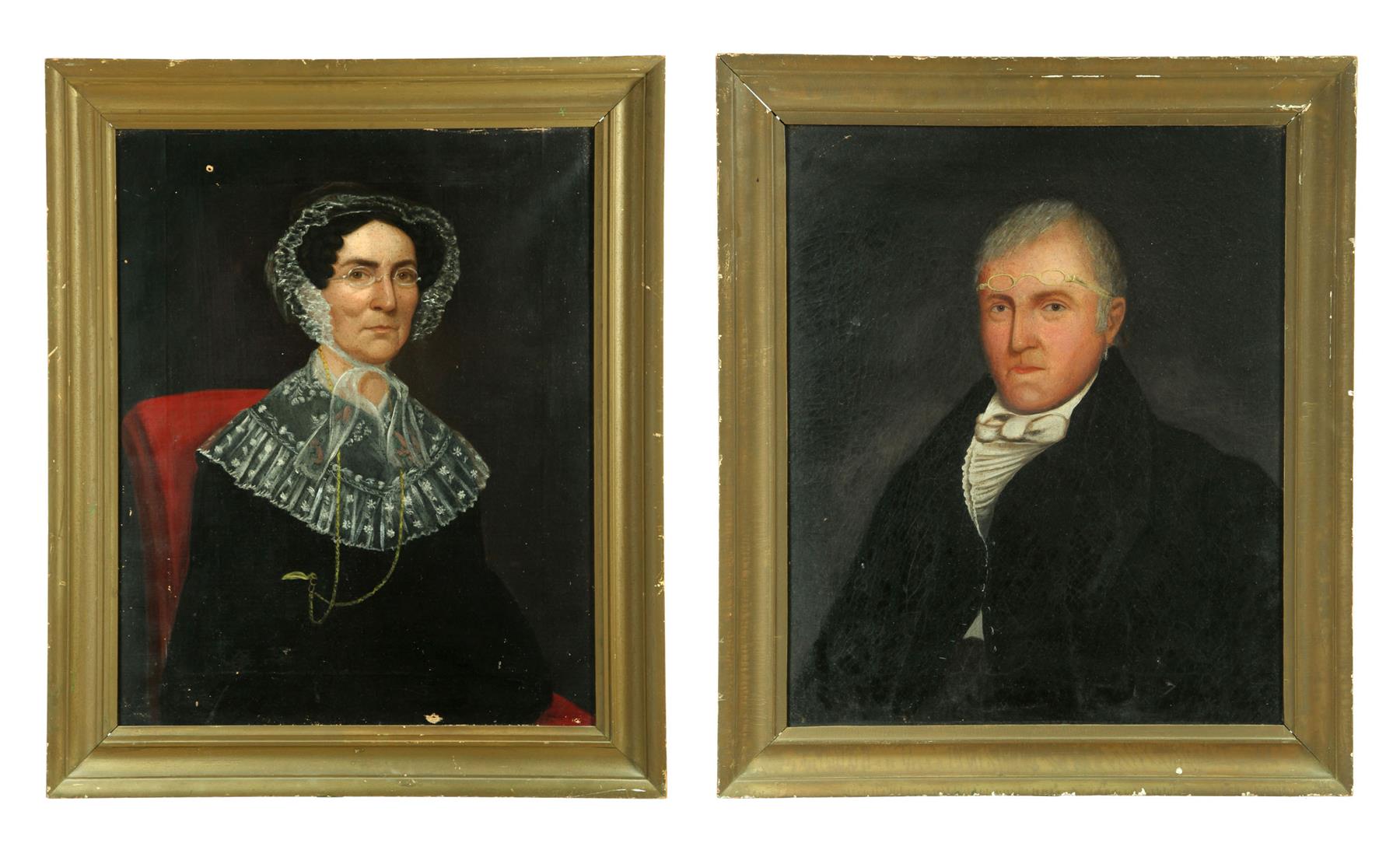 Appraisal: TWO PORTRAITS ONE SIGNED ISAAC A WETHERBEE MASSACHUSETTS IOWA -