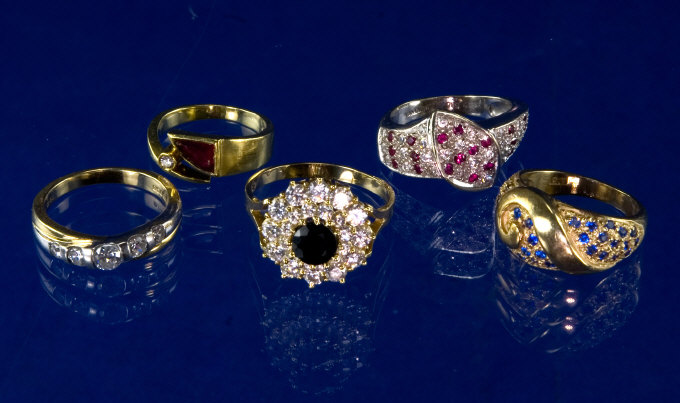 Appraisal: Collection Of Four ct Gold And One ct Gold Dress