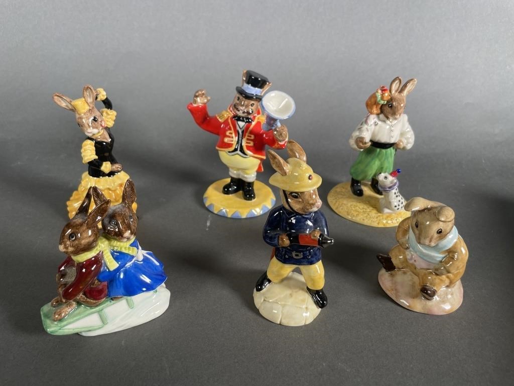 Appraisal: Lot of six figurines include Royal Doulton and Royal Albert