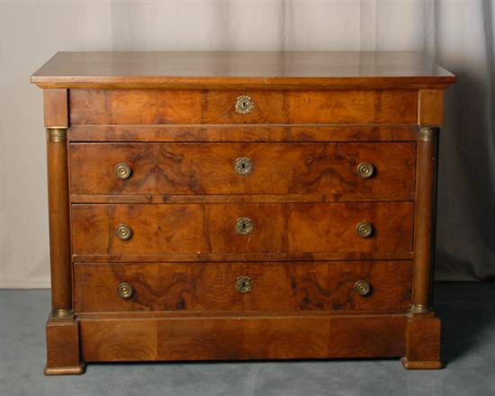 Appraisal: Mid- th C Biedermeier Chest of Drawers mahogany and burl