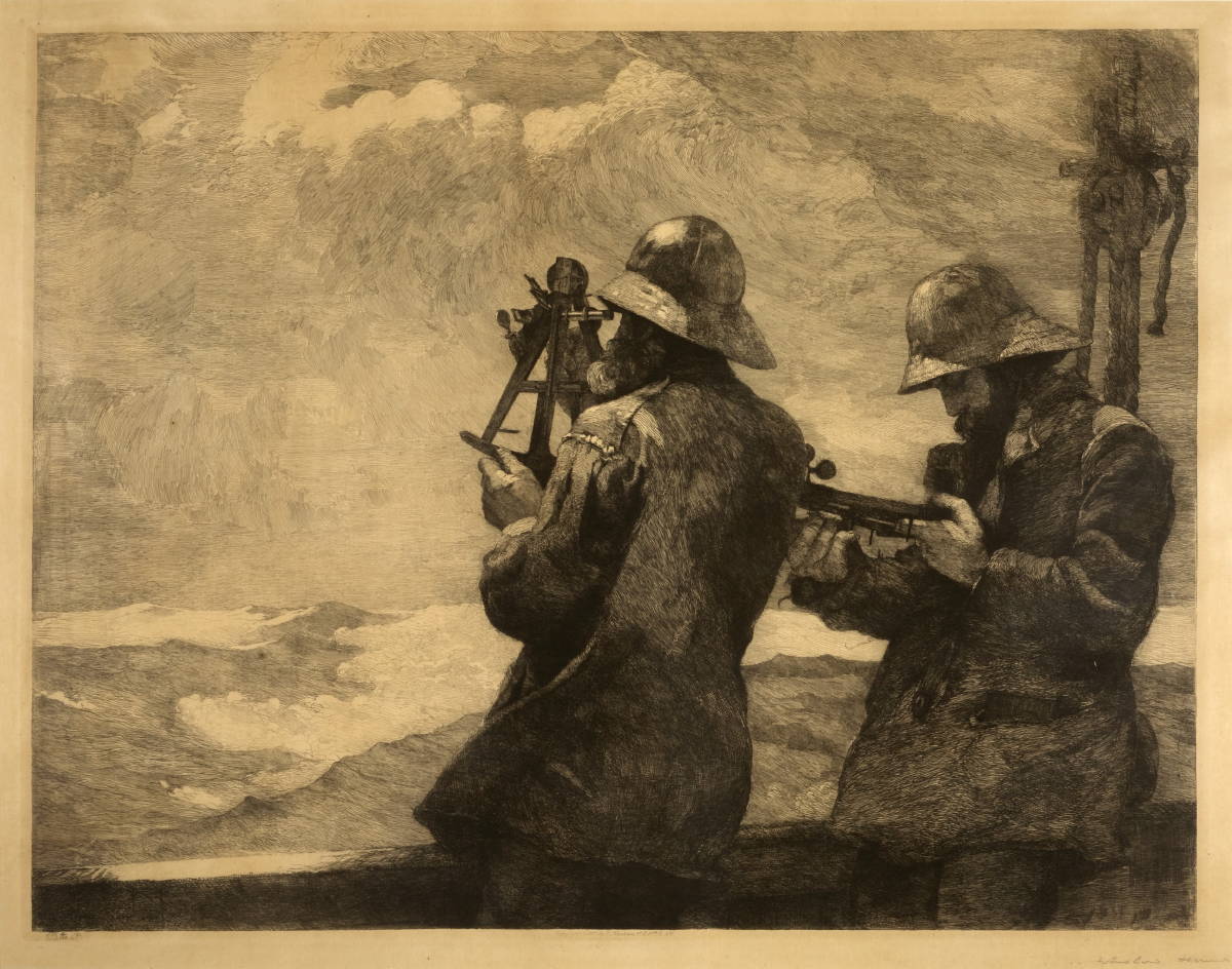 Appraisal: WINSLOW HOMER AMERICAN - EIGHT BELLS Etching on paper x