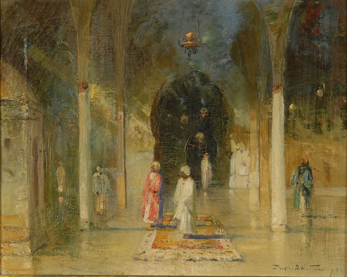 Appraisal: DOUGLAS ARTHUR TEEDAmerican - Interior mosque scene Signed and dated