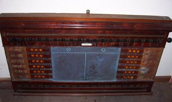 Appraisal: A Victorian mahogany scoreboard bearing an ivory plaque for Thurston