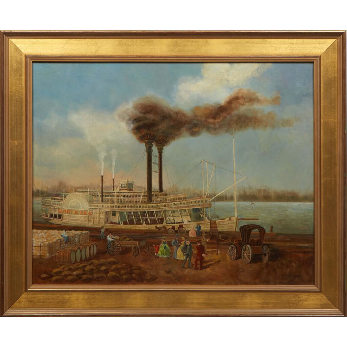 Appraisal: D Forsloff Robert E Lee Steam Boat on the Mississippi