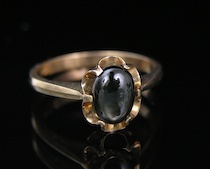 Appraisal: Ladies' Black Star Sapphire Ring A k yellow gold ring