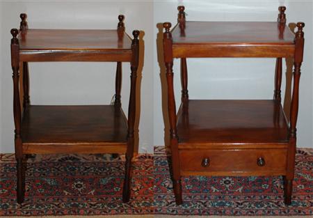 Appraisal: Two Victorian Style Mahogany Two-Tier Etageres Estimate -