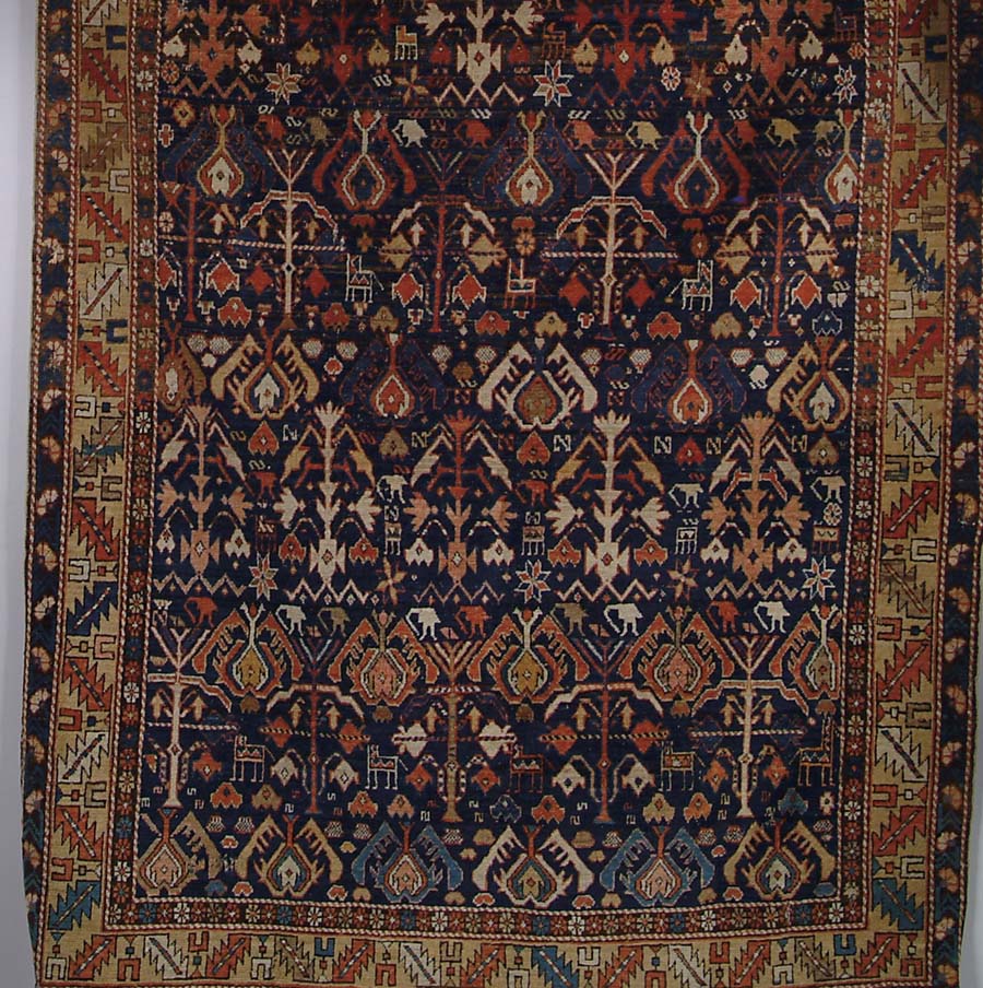 Appraisal: ANTIQUE ORIENTAL RUG Deep blue field with all over pattern