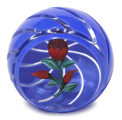 Appraisal: Unusual Randall Grubb overlay bouquet paperweight dated