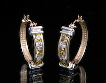 Appraisal: Le Vian Diamond Yellow Sapphire Hoop Earrings A set of