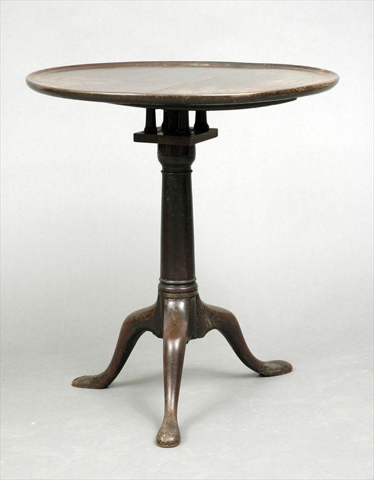 Appraisal: George III Mahogany Dish-Top Tripod Table with Birdcage Support in