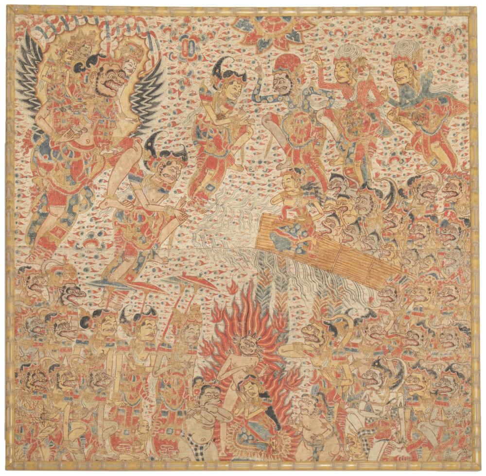 Appraisal: A Balinese Kamasan painting First-half th Century Kamasan village Klungkung