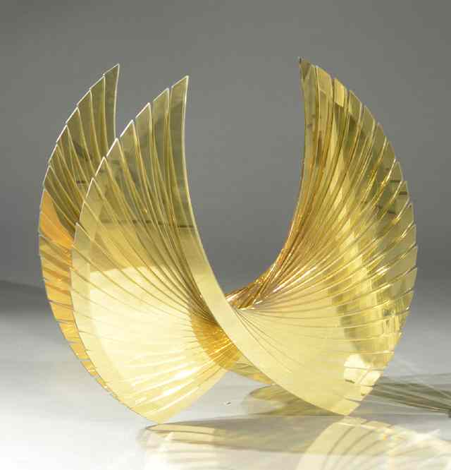 Appraisal: TOM MAROSZ CRYSTAL ''GEM-LIKE'' SCULPTURE titled ''Golden Wings'' California th