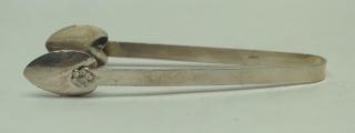 Appraisal: Sterling Silver Tongs Sterling silver tongs with decorative flower design