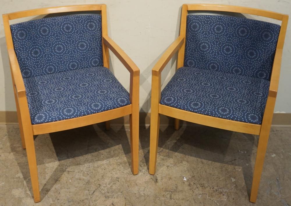 Appraisal: Pair Ricchio for Knoll Upholstered Open Armchairs Each with Knoll