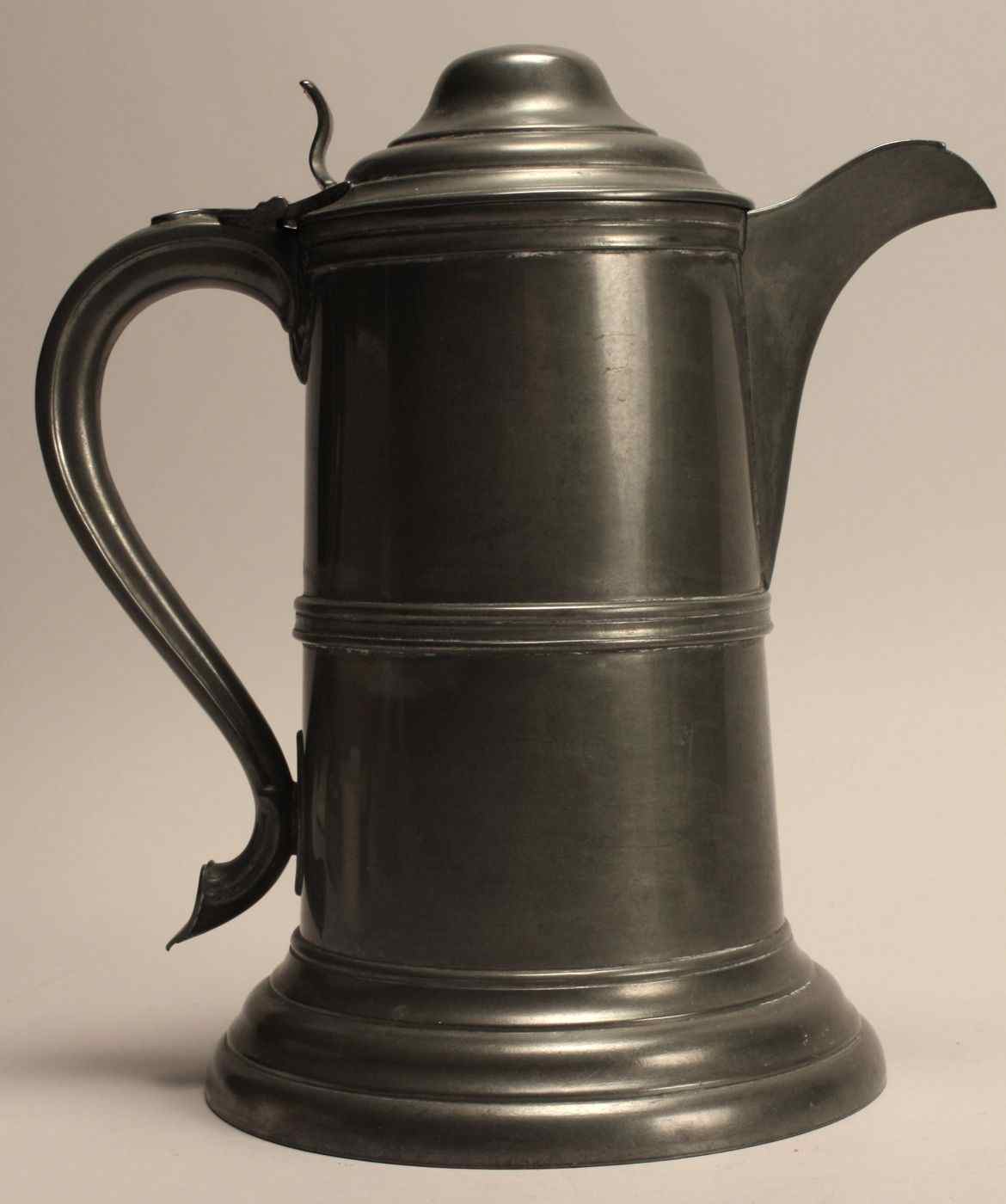 Appraisal: PEWTER FLAGONFirst Half of the th CenturyWith lid and pouring