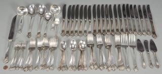 Appraisal: Wallace Sterling Flatware Orchid Elegance Pattern Wallace sterling silver flatware