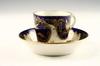 Appraisal: CUP AND SAUCER - th c French Arras blue ground