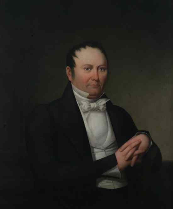 Appraisal: AMERICAN SCHOOL th century PORTRAIT OF GENTLEMAN WITH BOW TIE