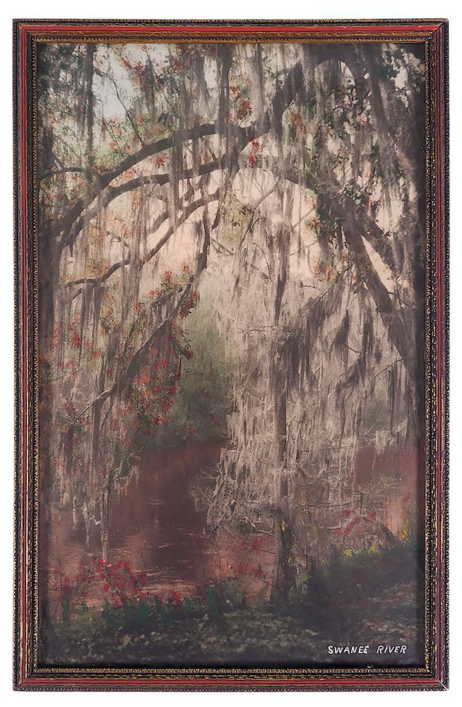 Appraisal: SUWANNEE RIVER Hand Colored Photograph Turn of the century hand-colored