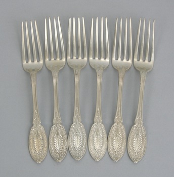 Appraisal: A Set of Six Sterling Silver Dinner Forks Princess Pattern