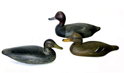 Appraisal: Three carved and painted decoys mid atlantic and canada early