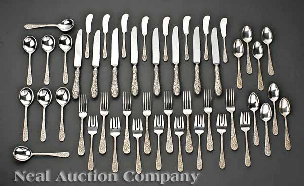 Appraisal: A Steiff Rose Pattern Sterling Silver Flatware Service for Eight