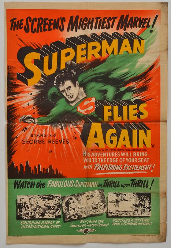 Appraisal: SUPERMAN FLIES AGAIN EROS FILMS BRITISH DOUBLE CROWN MOVIE POSTER