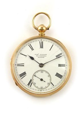 Appraisal: An ct gold open face lever watch white enamel dial