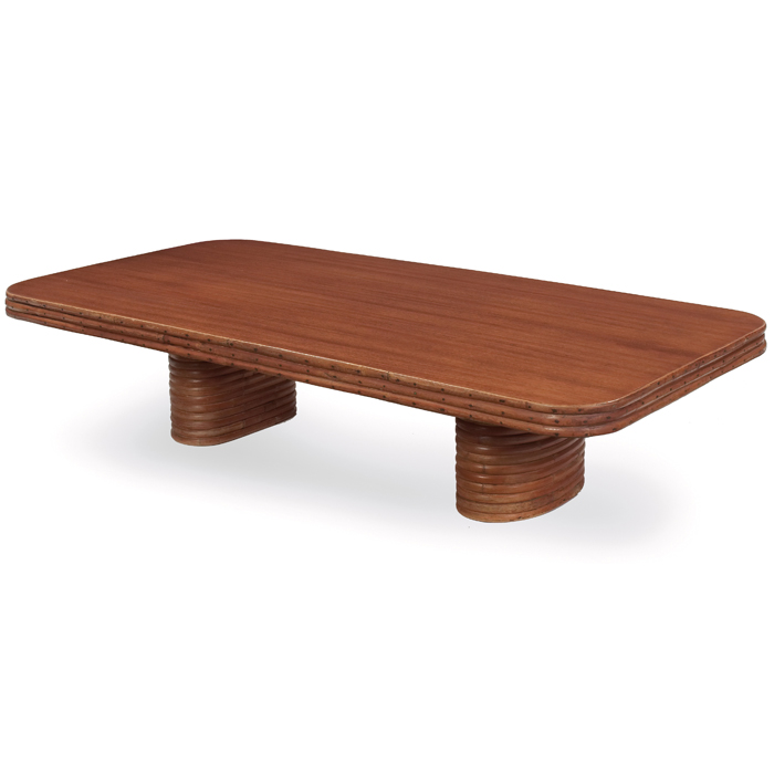 Appraisal: Paul Frankl coffee table attribution rectangular top with mahogany veneer