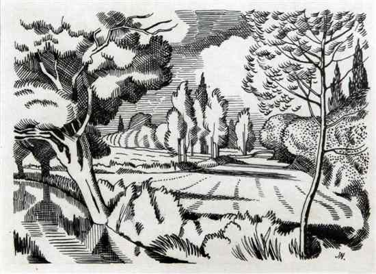 Appraisal: John Nash RA - pen and ink A Suffolk Stream