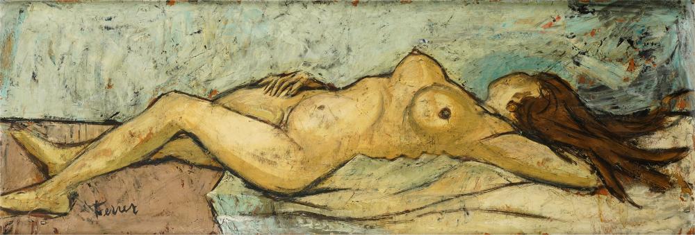 Appraisal: CHARLES LEVIER - RECLINING NUDEoil on board signed lower left