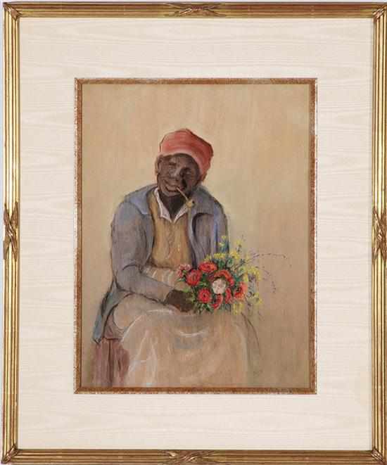 Appraisal: Elizabeth O'Neill Verner South Carolina - FLOWER VENDOR pastel on