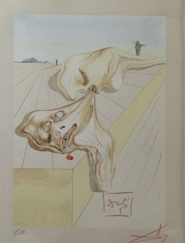 Appraisal: DALI Salvador Color Woodblock Engraving Signed in red pencil lower