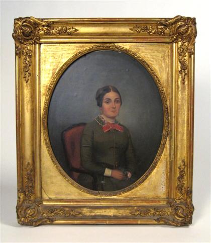 Appraisal: American School th century portrait of a seated lady in