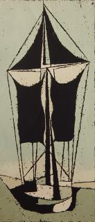 Appraisal: Edward Landon silkscreen Edward Landon American - - ''Dark Vessel''-