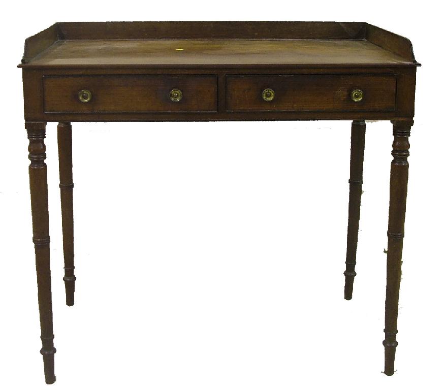 Appraisal: th century mahogany washstand side table the low gallery back