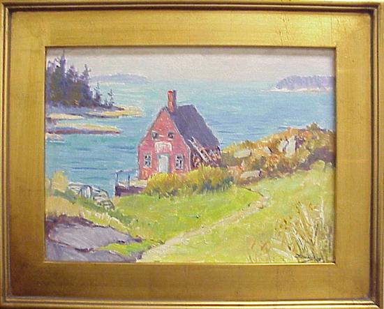 Appraisal: Roger Dennis American - oil on artist's board Stonington Maine