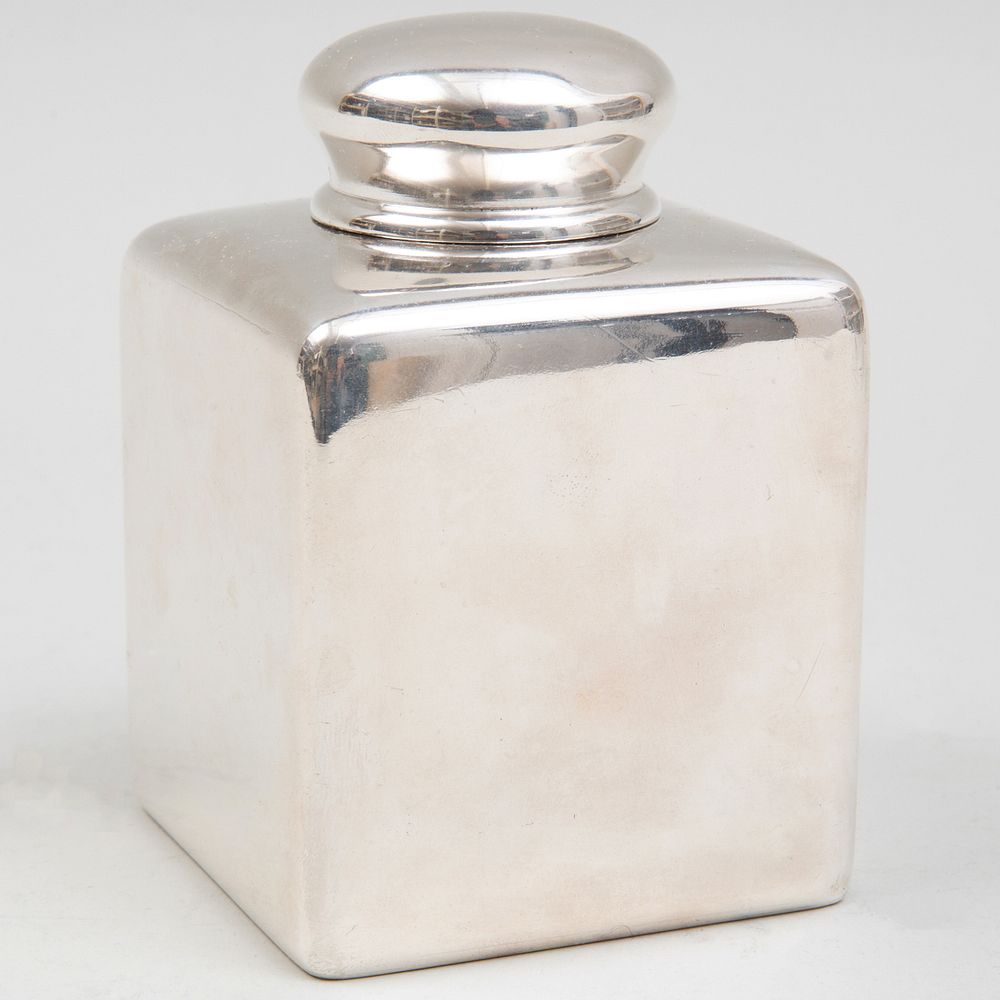 Appraisal: Russian Silver Tea Caddy and Cover With interior cap marked