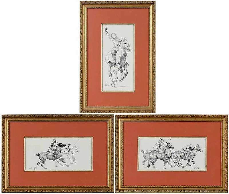 Appraisal: Frank Nelson Ashley California New York - Three polo scenes