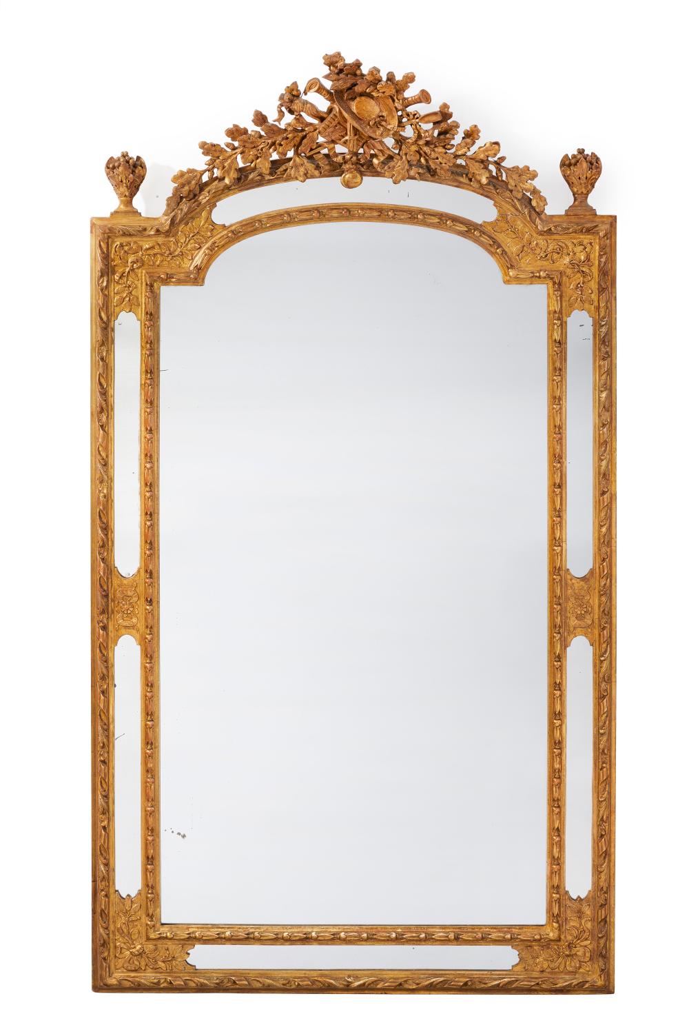 Appraisal: A carved giltwood wall mirror th Century The carved giltwood