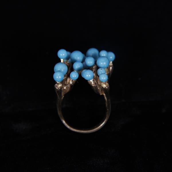 Appraisal: Vintage Danish Mid Century Modernist Sterling Silver Ring with turquoise