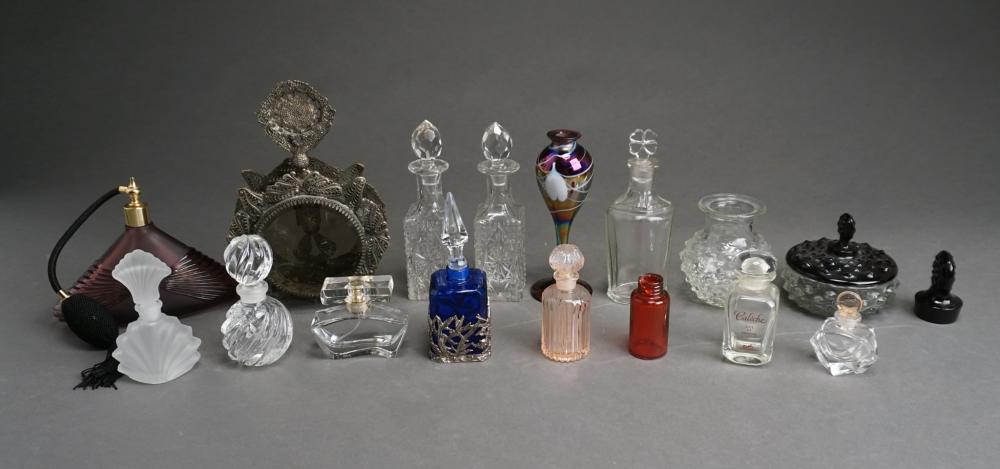 Appraisal: GROUP OF GLASS PERFUMES AND OTHER TABLE ARTICLESGroup of Glass