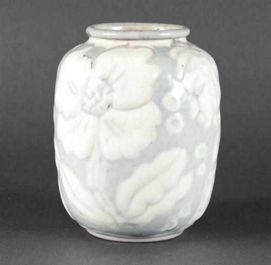 Appraisal: Rookwood art pottery vase with slip-glaze decoration dated flowers and